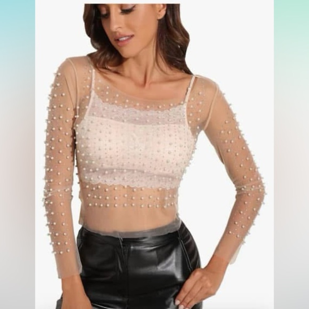 Pearl Sheer Crop Top